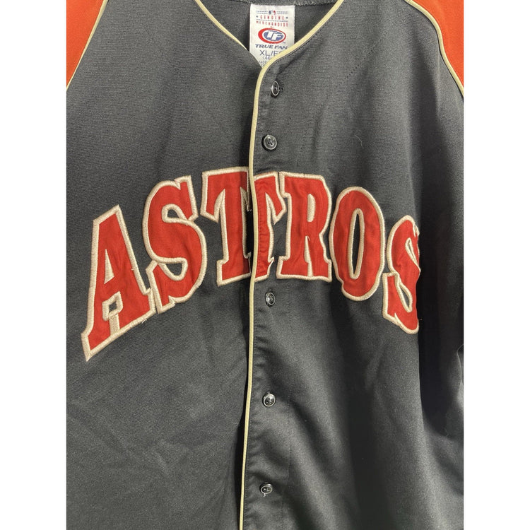Men’s MLB True Fan Tag Houston Astros Jersey Button Up Sz XL (46-48)