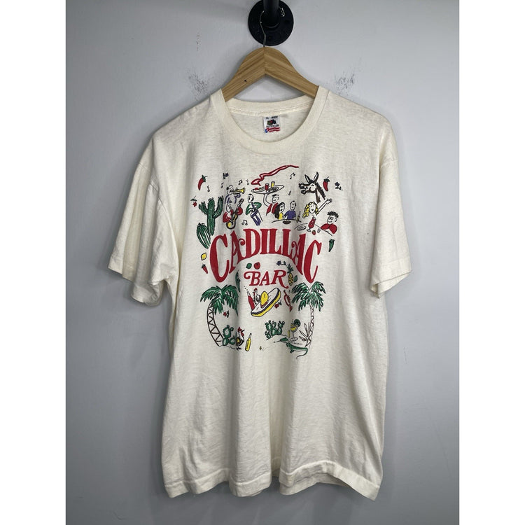 Men’s Vintage Fruit Of The Loom Cadillac Bar Cartoon T Shirt Sz XL