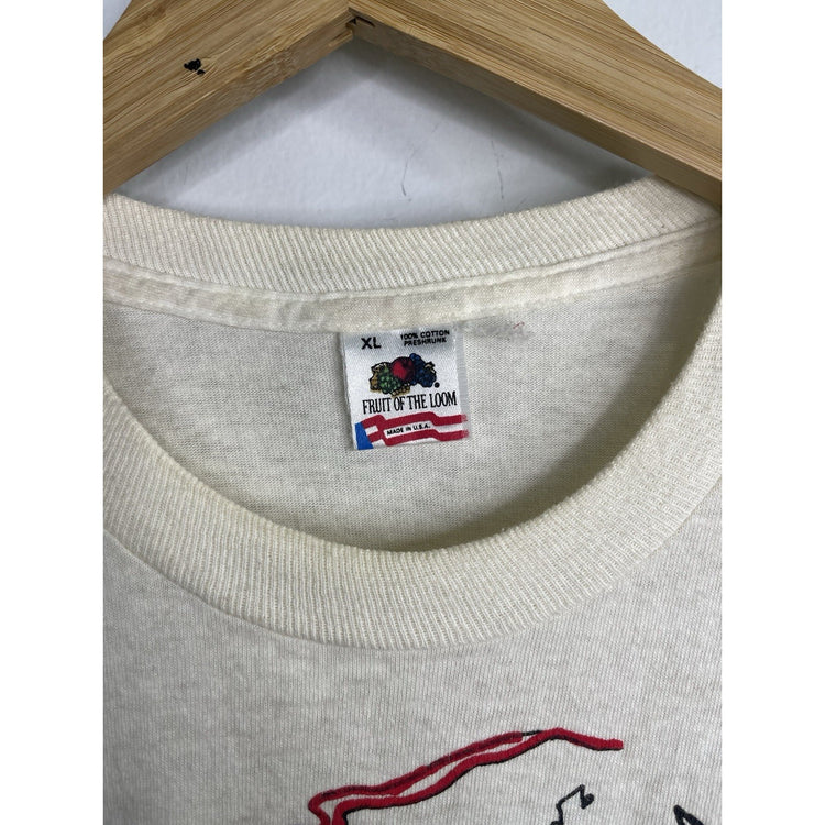 Men’s Vintage Fruit Of The Loom Cadillac Bar Cartoon T Shirt Sz XL