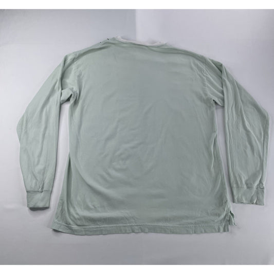 Womens Victoria’s Secret PINk Green & White Long Sleeve Shirt Size Medium