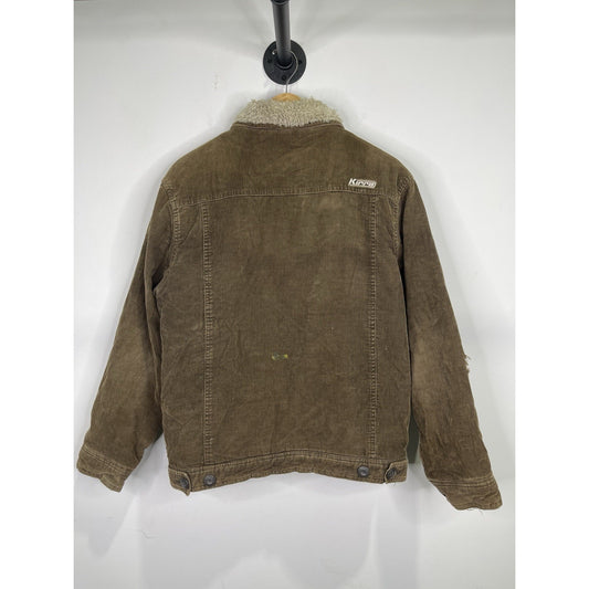 Men’s Vintage Kirra Corduroy Sherpa Lined Jacket Brown Workwear Jacket Sz M