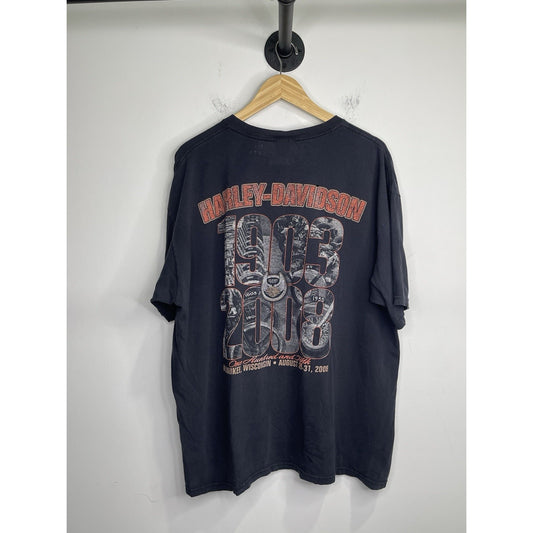 Men’s VTG Graphic Harley-Davidson T-Shirt 105th Anniversary Black 2008 Sz 2XL