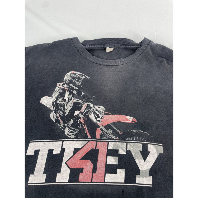 Mens Vintage Trey Canard Motocross Racing Black Graphic T Shirt Size 2XL