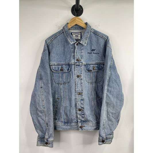 Men’s VTG Lee Blue Light Wash Denim Jean Trucker Jacket Sz XL