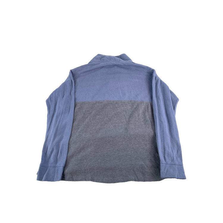 Womens Victoria Secret PINK Quarter Zip Sweatshirt Blue Grey Colorblock Size S