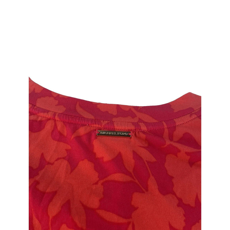 Womens Michael Kors Red Floral Print Sleeveless Blouse Size 2XL