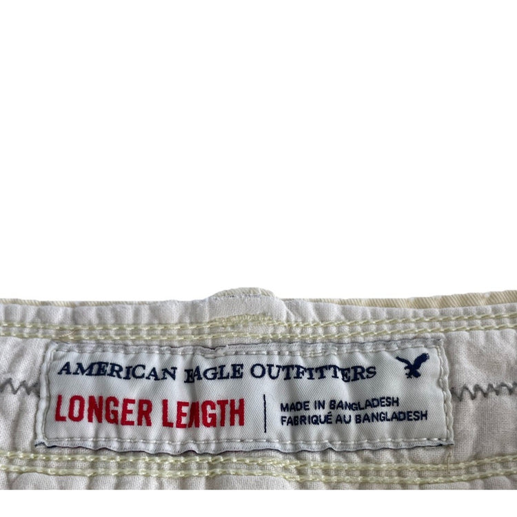 Mens American Eagle Outfitters Cream Longer Length Shorts Size 30