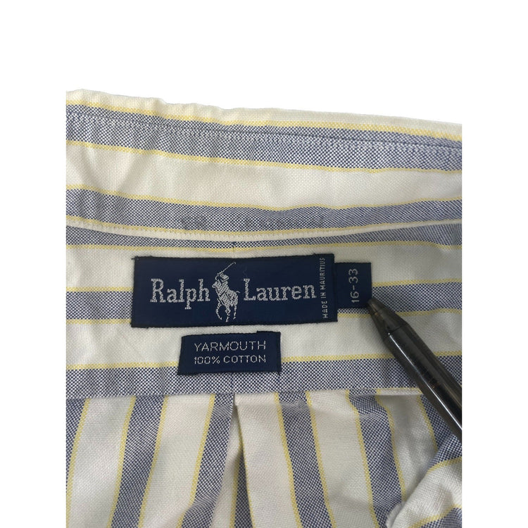 Mens Ralph Lauren Multicolor Striped Button-up Shirt Size 16-33