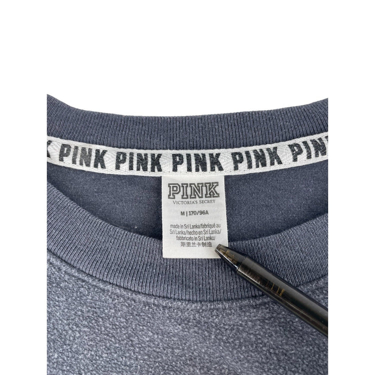 Womens Victoria's Secret PINK Gray Neon Love Pink Crewneck Size M