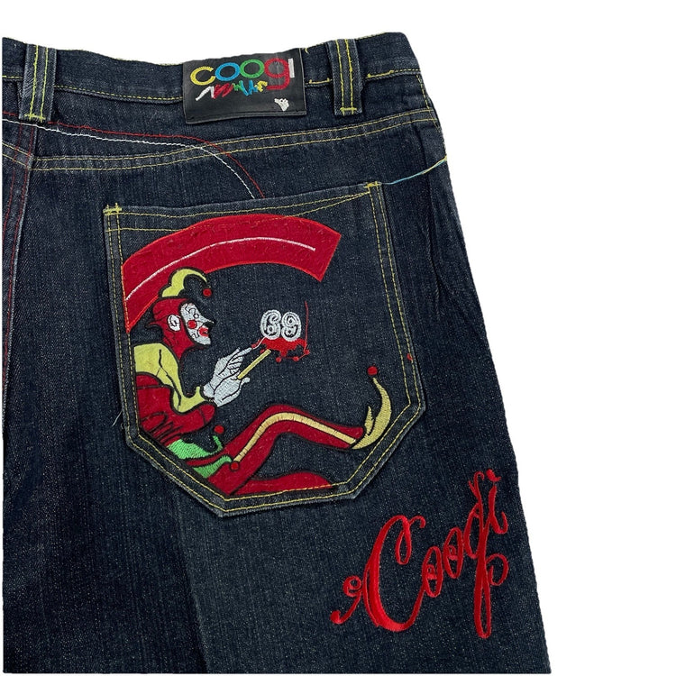 Mens Early 2000s Vintage COOGI Embroidered Joker Baggy Jeans Size 38x34