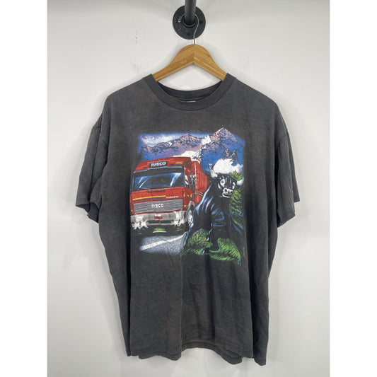 Men’s Black Vintage TurboStar Running Bull Graphic T Shirt Sz XL