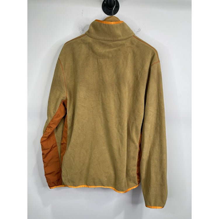 Men’s Brown & Orange COACH 1/4 Snaps Fleece Popover Sweatshirt Sz XL