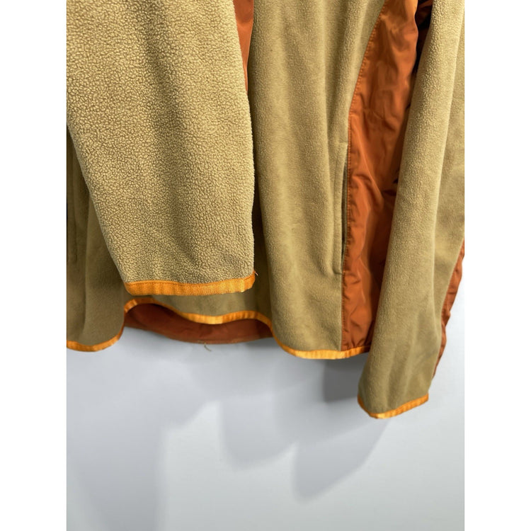 Men’s Brown & Orange COACH 1/4 Snaps Fleece Popover Sweatshirt Sz XL