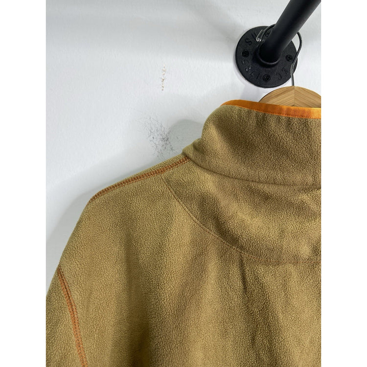 Men’s Brown & Orange COACH 1/4 Snaps Fleece Popover Sweatshirt Sz XL