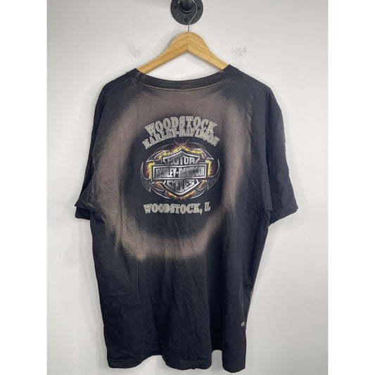 Vintage 2007 Harley Davidson Eagle Graphic Double Sided Men’s T-Shirt Size 2XL