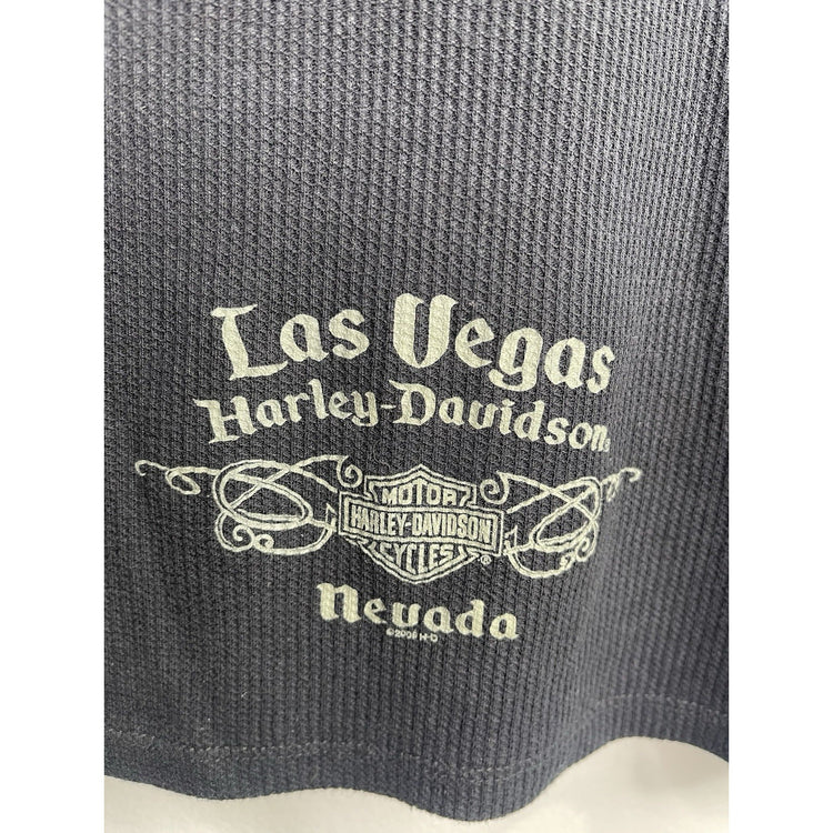 Women’s 2009 Ribbed Harley Davidson Black Studded T Shirt Sz L