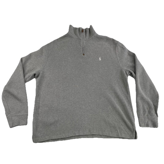 Mens Polo Ralph Lauren Size Large Grey Quarter Zip Sweater