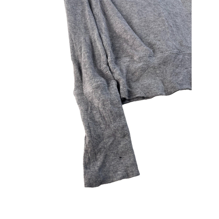Womens American Eagle Outfitters Gray Waffle Knit Hoodie Top Size XS