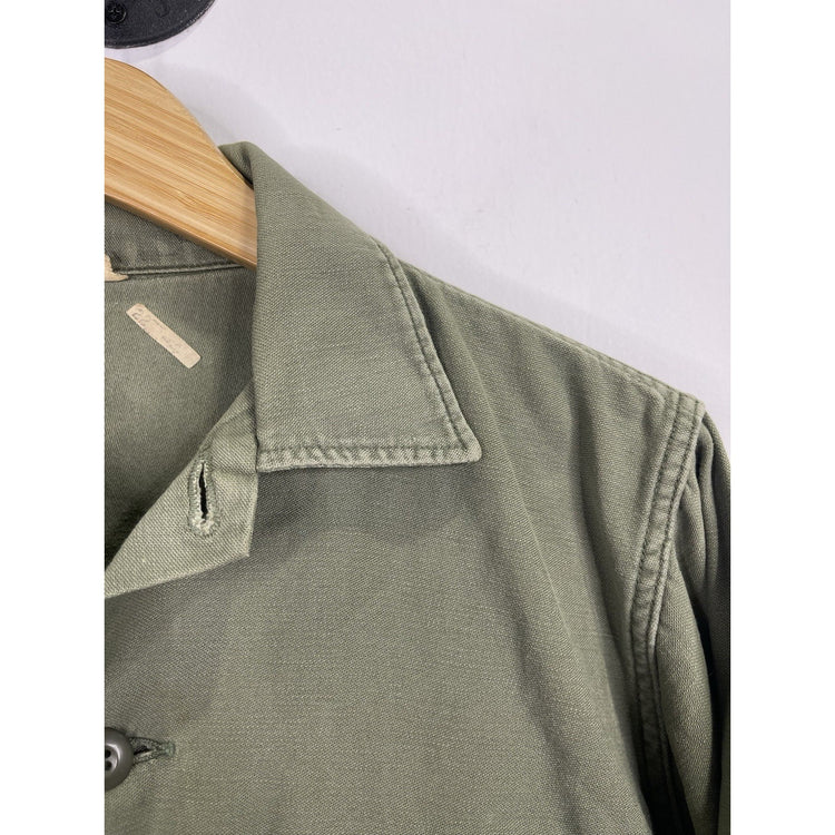 Men’s VTG MIlitary Field Button Up Green Jacket Sz M