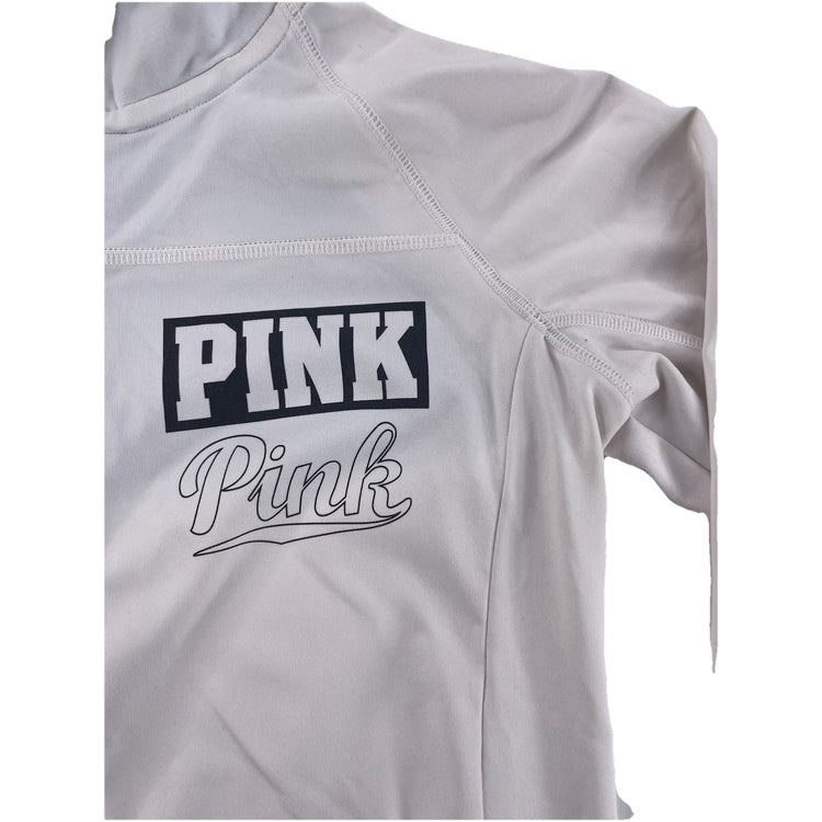 Women’s PINK Victoria Secret White Funnel Neck Zip Up Activewear Jacket Size S