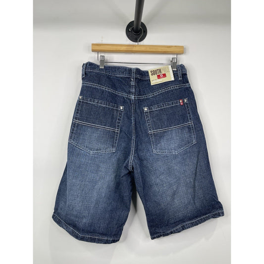 VTG Men’s Southpole Dark Wash Denim Baggy Y2K Hip Hop Shorts Sz 36