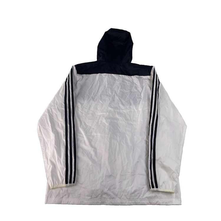 Mens Adidas Black & White Windbreaker Zip Up Jacket Size Medium