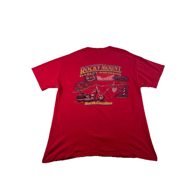 Mens Harley Davidson Basic Red Graphic T-Shirt Size M
