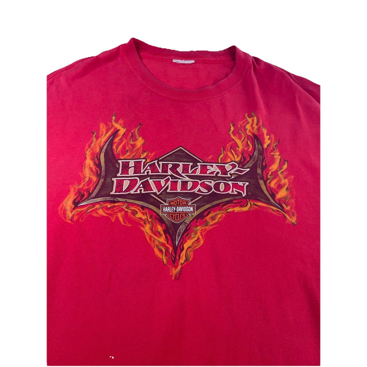 Mens Harley Davidson Basic Red Graphic T-Shirt Size M