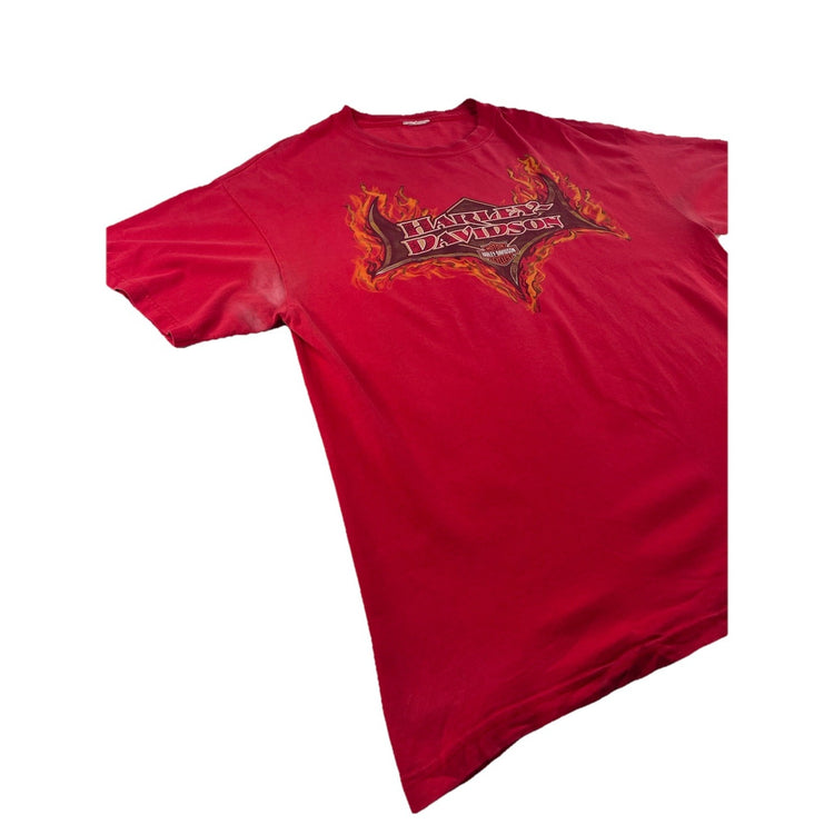 Mens Harley Davidson Basic Red Graphic T-Shirt Size M