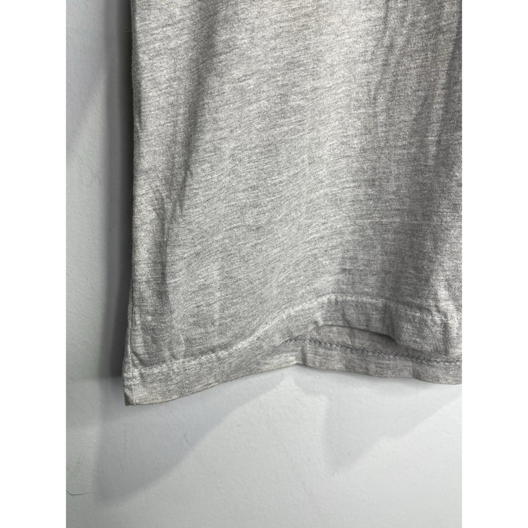 Adult Vintage Gray Embroidered Double Sided Short Sleeve Round Neck Shirt Sz XL