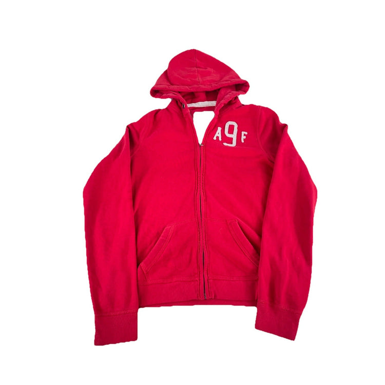 Mens Y2K Abercrombie & Fitch A9F Red Zip Up Jacket Size Medium