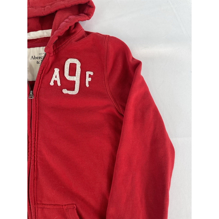 Mens Y2K Abercrombie & Fitch A9F Red Zip Up Jacket Size Medium