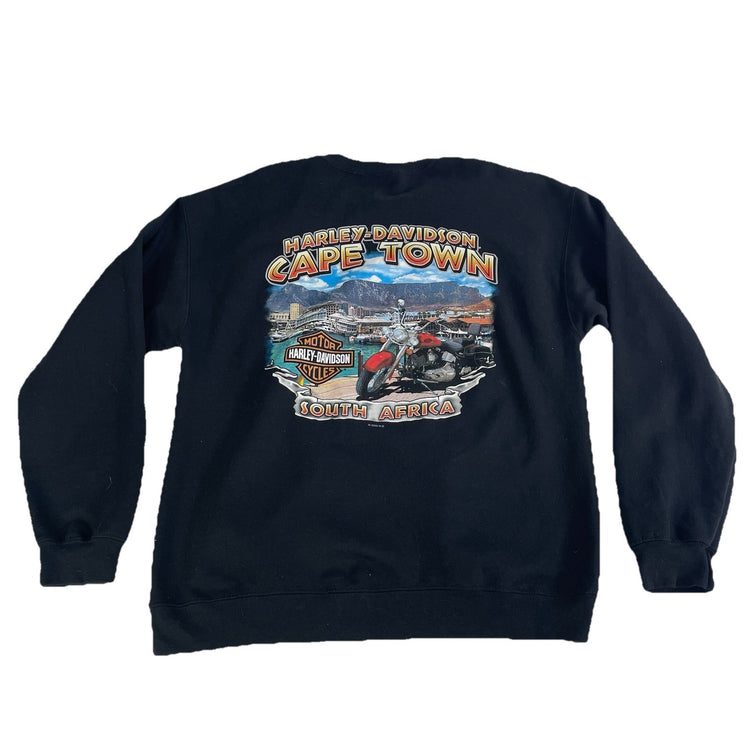 Mens Harley Davidson Cape Town Graphic Black Pullover Sweatshirt Size L