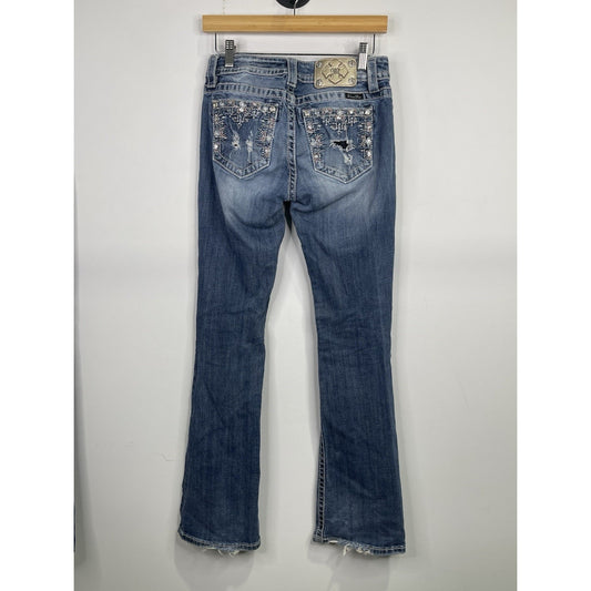 Y2k Women’s Miss Me Blue Size 27 Mid-rise Boot Cut Jeans