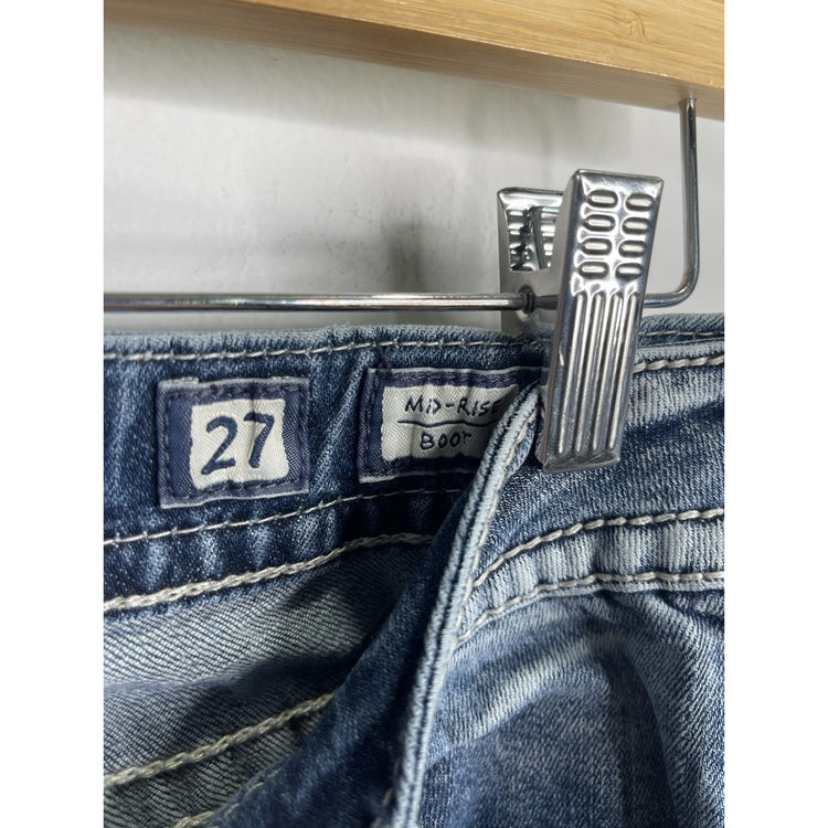 Y2k Women’s Miss Me Blue Size 27 Mid-rise Boot Cut Jeans