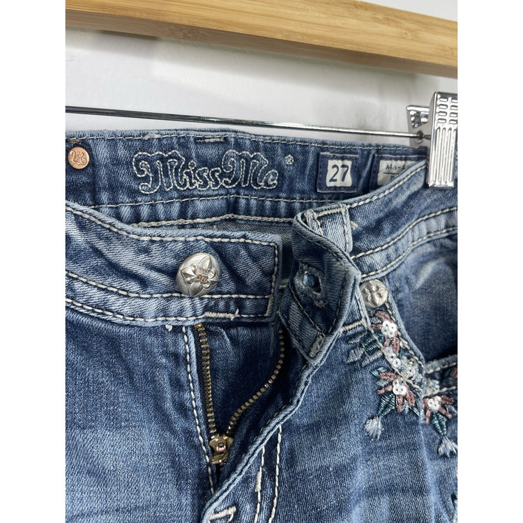 Y2k Women’s Miss Me Blue Size 27 Mid-rise Boot Cut Jeans