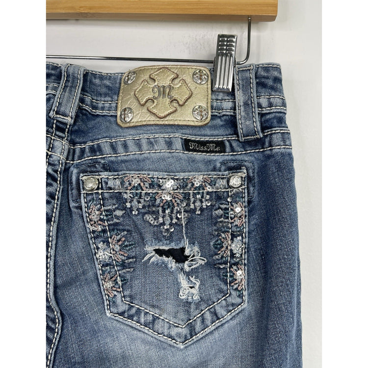 Y2k Women’s Miss Me Blue Size 27 Mid-rise Boot Cut Jeans