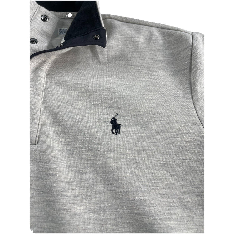 Mens Ralph Lauren Size Medium Grey Quarter Button Up Sweater