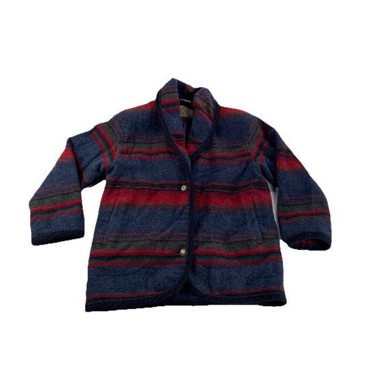 Men’s Vintage Woolrich Multicolor Striped Wool Blanket Coat Size M