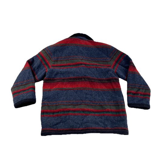 Men’s Vintage Woolrich Multicolor Striped Wool Blanket Coat Size M