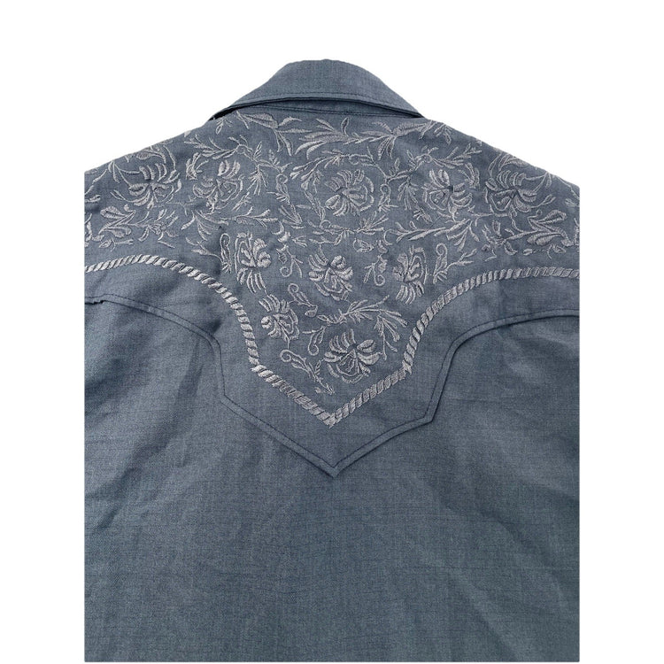 Men’s J.L. Fox Original Western Gray LongSleeve SnapDown Shirt Size M