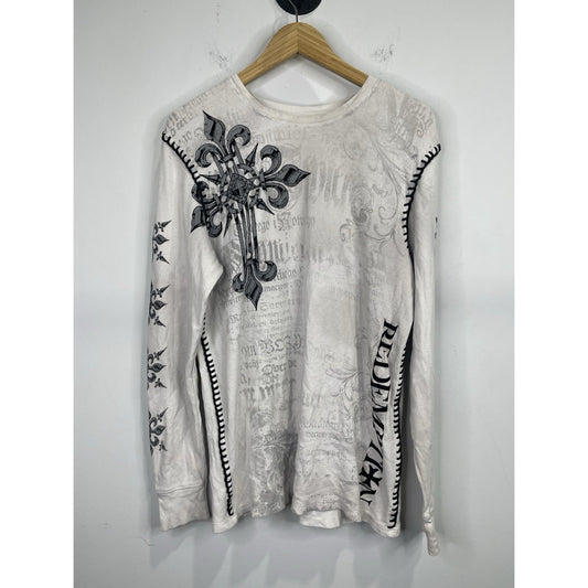 Vintage Y2K Raw State Redemption Knit Longsleeve Shirt Sz Large