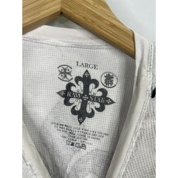 Vintage Y2K Raw State Redemption Knit Longsleeve Shirt Sz Large