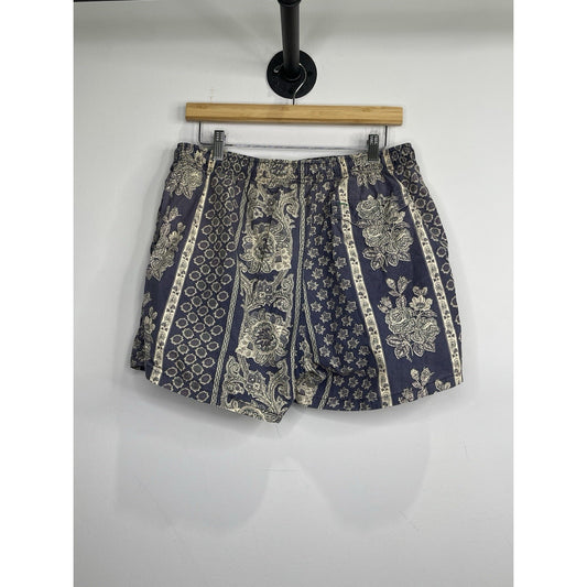 Men’s VTG Tommy Hilfiger Swim Shorts Blue Paisley Trunks Flag Logo Sz M