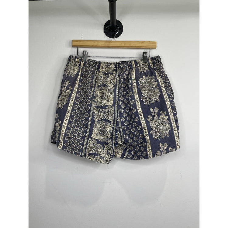 Men’s VTG Tommy Hilfiger Swim Shorts Blue Paisley Trunks Flag Logo Sz M