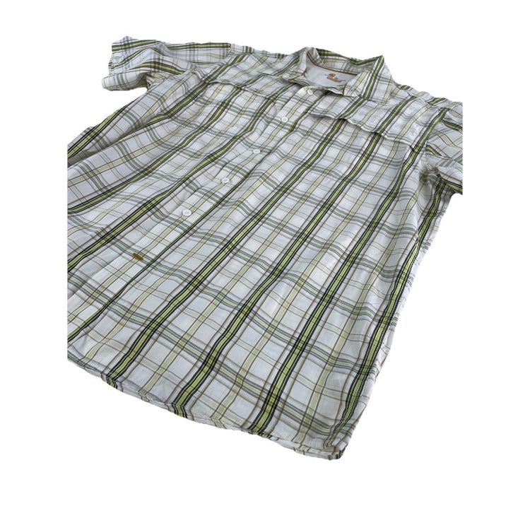 Mens Carhartt Relaxed Fit White & Green Plaid Button Down Shirt Size XL