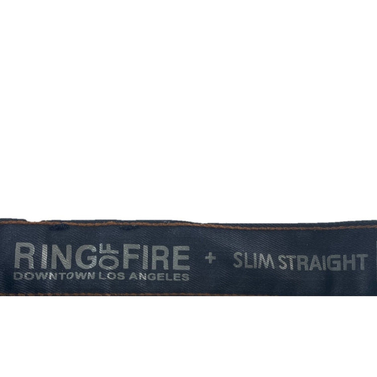 Mens Ring Of Fire Slim Straight Dark Wash Jeans Size 36x34