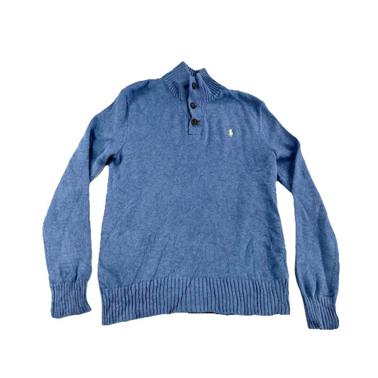 Mens Polo Ralph Lauren Size Small Light Blue Quarter Knitted Sweater
