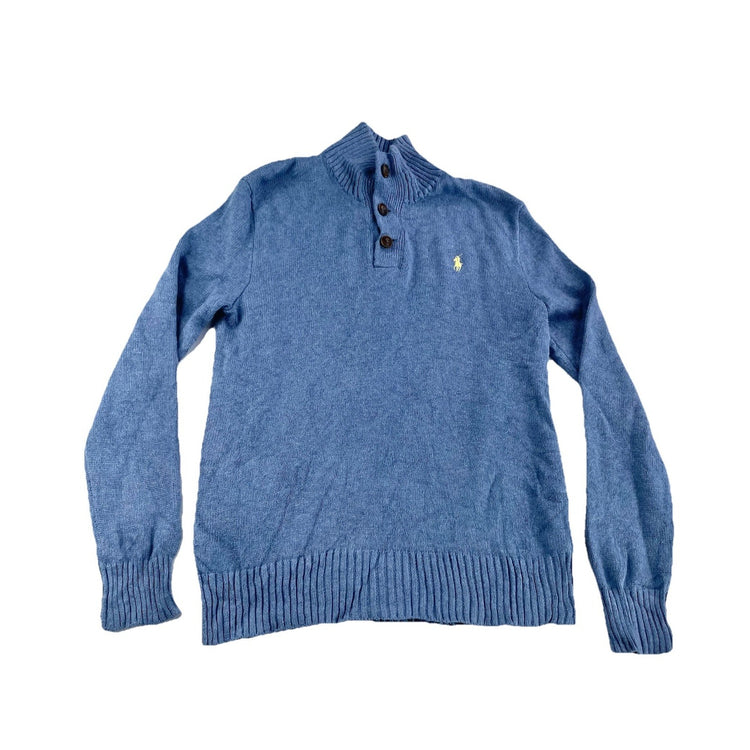 Mens Polo Ralph Lauren Size Small Light Blue Quarter Knitted Sweater