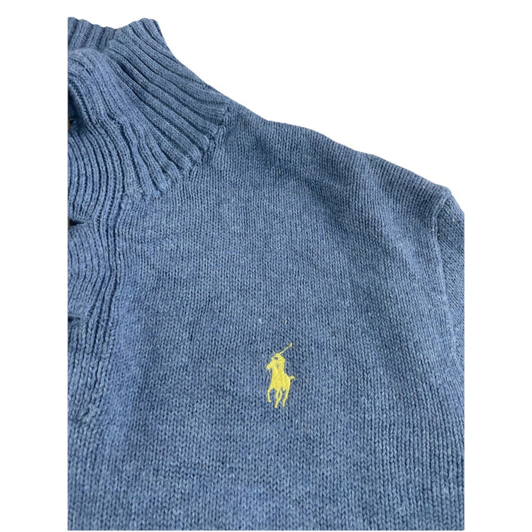 Mens Polo Ralph Lauren Size Small Light Blue Quarter Knitted Sweater
